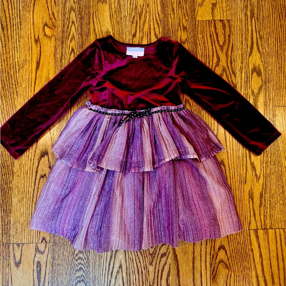 Pippa and Julie red/burgundy velvet dress size 5